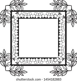 Decorative frame, floral design, template of cards. Vector