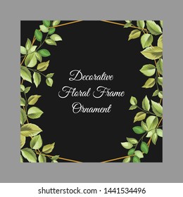 decorative frame with floral and leaves ornament