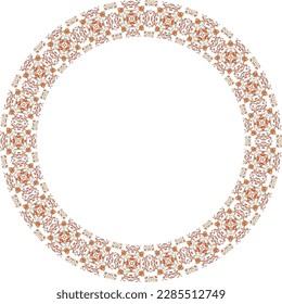 Decorative frame with floral pattern. Elegant element for design in Eastern style, place for text. Floral border. Lace illustration for invitations and greeting cards.