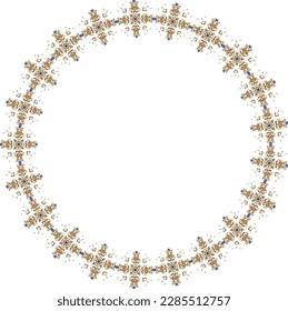 Decorative frame with floral pattern. Elegant element for design in Eastern style, place for text. Floral border. Lace illustration for invitations and greeting cards.