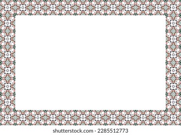 Decorative frame with floral pattern. Elegant element for design in Eastern style, place for text. Floral border. Lace illustration for invitations and greeting cards.