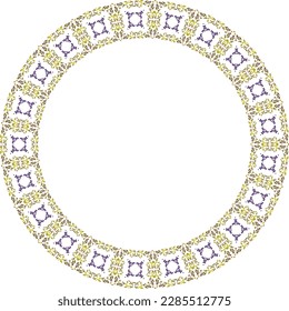 Decorative frame with floral pattern. Elegant element for design in Eastern style, place for text. Floral border. Lace illustration for invitations and greeting cards.