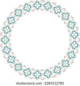 Decorative frame with floral pattern. Elegant element for design in Eastern style, place for text. Floral border. Lace illustration for invitations and greeting cards.