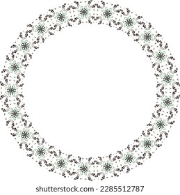 Decorative frame with floral pattern. Elegant element for design in Eastern style, place for text. Floral border. Lace illustration for invitations and greeting cards.