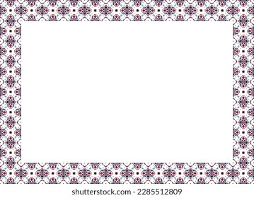 Decorative frame with floral pattern. Elegant element for design in Eastern style, place for text. Floral border. Lace illustration for invitations and greeting cards.