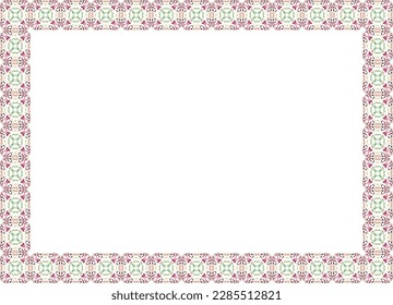 Decorative frame with floral pattern. Elegant element for design in Eastern style, place for text. Floral border. Lace illustration for invitations and greeting cards.