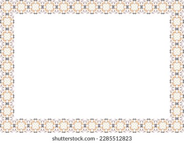 Decorative frame with floral pattern. Elegant element for design in Eastern style, place for text. Floral border. Lace illustration for invitations and greeting cards.
