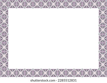 Decorative frame with floral pattern. Elegant element for design in Eastern style, place for text. Floral border. Lace illustration for invitations and greeting cards.