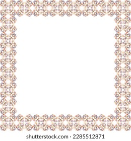 Decorative frame with floral pattern. Elegant element for design in Eastern style, place for text. Floral border. Lace illustration for invitations and greeting cards.