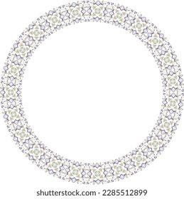 Decorative frame with floral pattern. Elegant element for design in Eastern style, place for text. Floral border. Lace illustration for invitations and greeting cards.