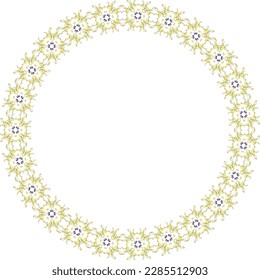 Decorative frame with floral pattern. Elegant element for design in Eastern style, place for text. Floral border. Lace illustration for invitations and greeting cards.