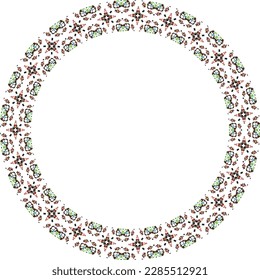 Decorative frame with floral pattern. Elegant element for design in Eastern style, place for text. Floral border. Lace illustration for invitations and greeting cards.