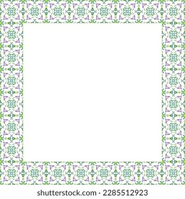 Decorative frame with floral pattern. Elegant element for design in Eastern style, place for text. Floral border. Lace illustration for invitations and greeting cards.