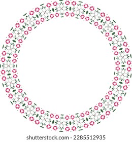 Decorative frame with floral pattern. Elegant element for design in Eastern style, place for text. Floral border. Lace illustration for invitations and greeting cards.