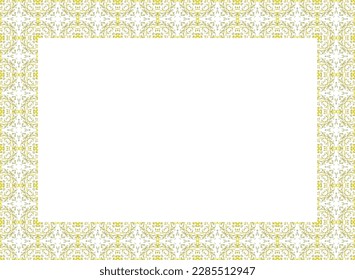 Marco decorativo con estampado floral. Elegante elemento para el diseño en estilo oriental, lugar para el texto. Borde floral. Ilustración para invitaciones y tarjetas de felicitación.