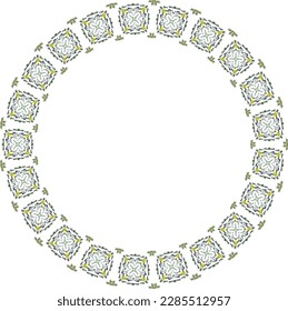 Decorative frame with floral pattern. Elegant element for design in Eastern style, place for text. Floral border. Lace illustration for invitations and greeting cards.