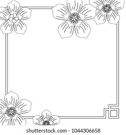 decorative frame with flowers