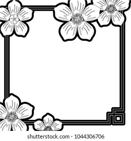 decorative frame with flowers