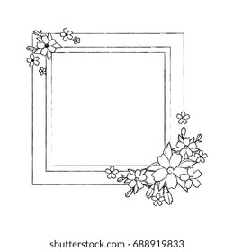 decorative frame with flowers