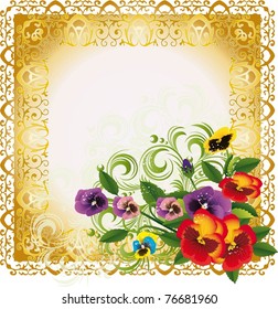 decorative frame with flowers