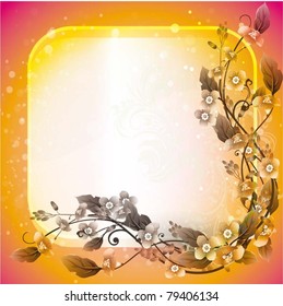 decorative frame with flowers