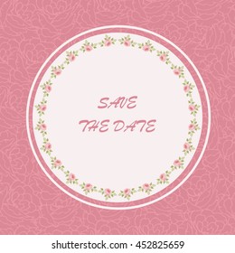 Decorative Frame Flowers Design. Universal card for Invitation and Birthday party. Save the Date.