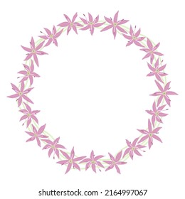 Decorative frame with flowers. Hand drawn vector illustration. Flat color design.