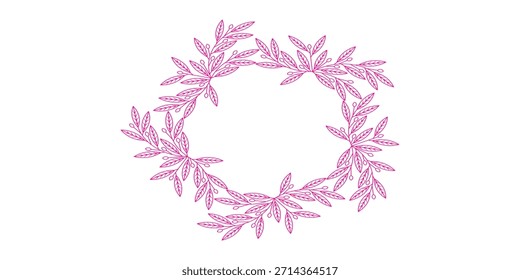 Decorative frame with flowers. Hand drawn vector illustration. Flat color design.

