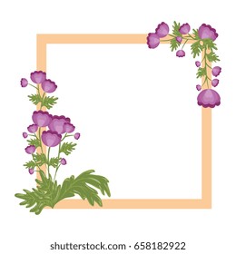 decorative frame with flowers icon
