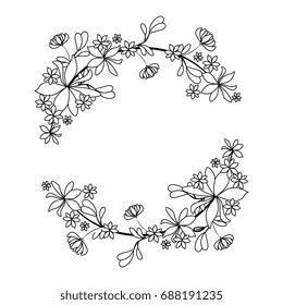 decorative frame with flowers icon