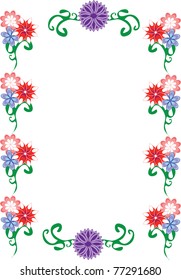 Decorative frame with flowers. illustration