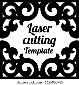 Decorative frame with flowers for laser cutting.