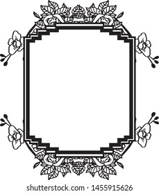 Decorative frame with flowers and leaf, design ornament cards. Vector