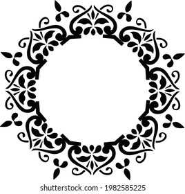 Marco decorativo con flores de fondo blanco. Vector
