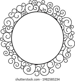 Decorative frame with flowers on white background. Vector