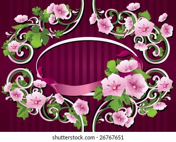 Decorative Frame With Flowers Ornament