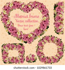 decorative frame with flowers roses