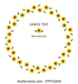 Decorative frame with flowers. Vector illustration.