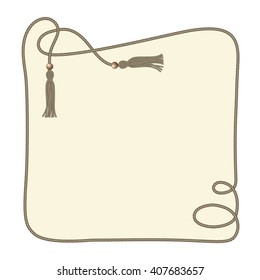 Decorative frame in the form of a cord with tassels