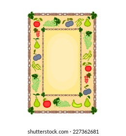 Decorative frame with fruit motif vector
