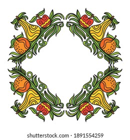 Marco decorativo de frutas. Ilustración del vector