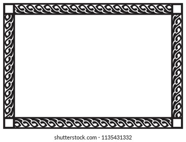 Decorative frame with geometric pattern. Isolated