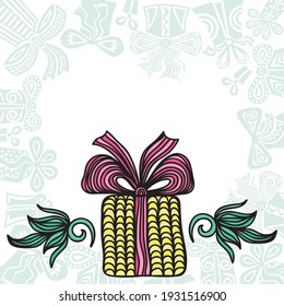 Marco decorativo de los regalos. Ilustración del vector