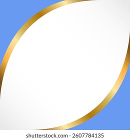 Decorative frame with gold and blue elements. Vector art illustration