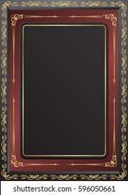 decorative frame with golden ornaments