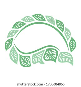 Decorative frame of green leaves. Vector illustration