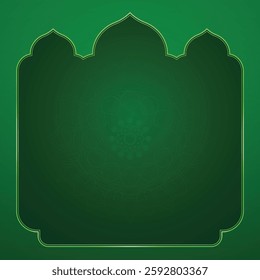 Decorative frame with green theme color for islamic background