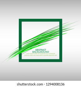 
Decorative frame with green wavy lines. Abstract background