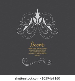 Decorative frame for greeting cards, invitations. Floral border frame with calligraphic elements. Decoration for cover, poster, flyer, card.