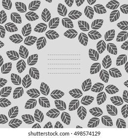 Decorative frame with grey leaves can be used for greeting cards, baby shower invitations and more creative designs.